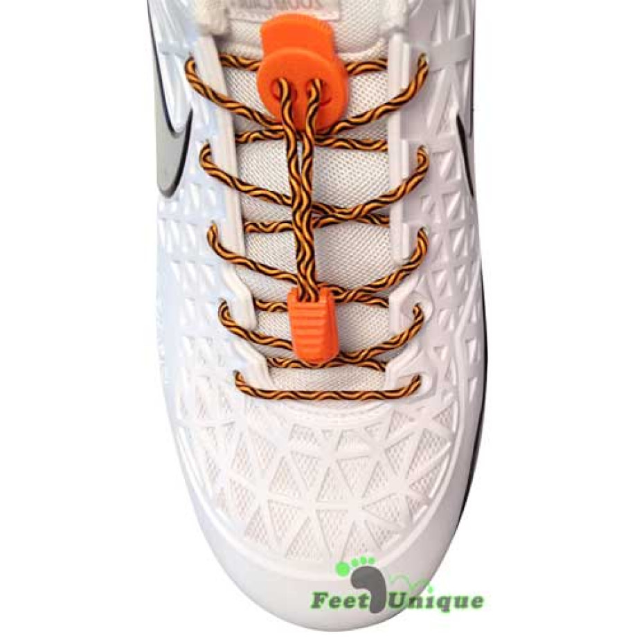 Buy Elastic Lock Black Orange Laces Here